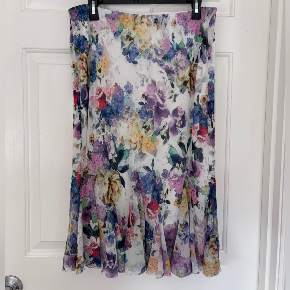 Dress Barn Floral Print Midi Skirt